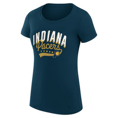 NBA Indiana Pacers G-III 4Her by Carl Banks Women's Super-Slim Fit Lightweight Filigree Logo T-Shirt - Navy sale