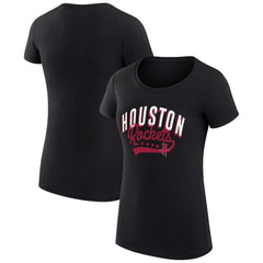 NBA Houston Rockets G-III 4Her by Carl Banks Women's Super-Slim Fit Lightweight Filigree Logo T-Shirt - Black on sale