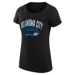 NBA Oklahoma City Thunder G-III 4Her by Carl Banks Women's Super-Slim Fit Lightweight Filigree Logo T-Shirt - Black for sale
