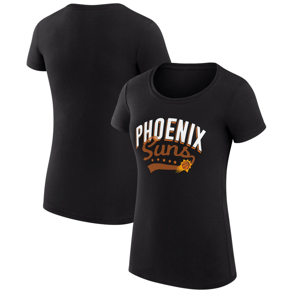 NBA Phoenix Suns G-III 4Her by Carl Banks Women's Super-Slim Fit Lightweight Filigree Logo T-Shirt - Black for sale