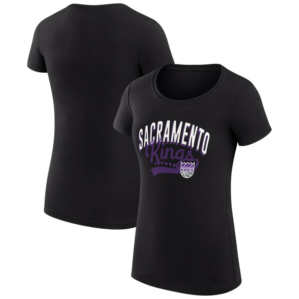 NBA Sacramento Kings G-III 4Her by Carl Banks Women's Super-Slim Fit Lightweight Filigree Logo T-Shirt - Black discount