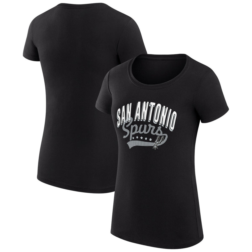 NBA San Antonio Spurs G-III 4Her by Carl Banks Women's Super-Slim Fit Lightweight Filigree Logo T-Shirt - Black on sale