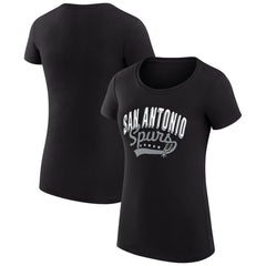 NBA San Antonio Spurs G-III 4Her by Carl Banks Women's Super-Slim Fit Lightweight Filigree Logo T-Shirt - Black on sale