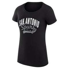 NBA San Antonio Spurs G-III 4Her by Carl Banks Women's Super-Slim Fit Lightweight Filigree Logo T-Shirt - Black on sale