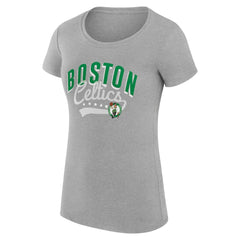 NBA Boston Celtics G-III 4Her by Carl Banks Women's Super-Slim Fit Lightweight Filigree Logo T-Shirt - Heather Gray discount