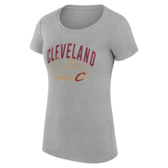 NBA Cleveland Cavaliers G-III 4Her by Carl Banks Women's Super-Slim Fit Lightweight Filigree Logo T-Shirt - Heather Gray outlet