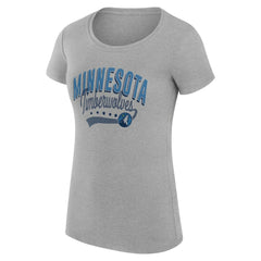 NBA Minnesota Timberwolves G-III 4Her by Carl Banks Women's Super-Slim Fit Lightweight Filigree Logo T-Shirt - Heather Gray on sale