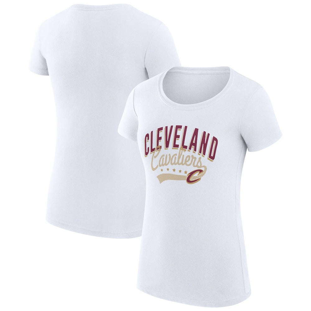 NBA Cleveland Cavaliers G-III 4Her by Carl Banks Women's Super-Slim Fit Lightweight Filigree Logo T-Shirt - White on sale