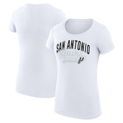 NBA San Antonio Spurs G-III 4Her by Carl Banks Women's Super-Slim Fit Lightweight Filigree Logo T-Shirt - White for sale