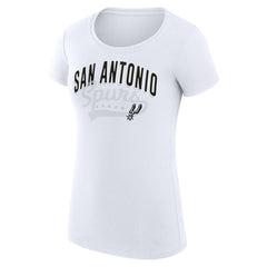 NBA San Antonio Spurs G-III 4Her by Carl Banks Women's Super-Slim Fit Lightweight Filigree Logo T-Shirt - White for sale
