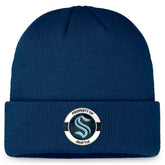 NHL Deep Sea Blue Seattle Kraken Fanatics Authentic Pro Training Camp Cuffed Knit Hat