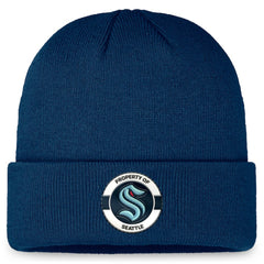 NHL Deep Sea Blue Seattle Kraken Fanatics Authentic Pro Training Camp Cuffed Knit Hat