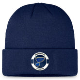 NHL Navy St. Louis Blues Fanatics Authentic Pro Training Camp Cuffed Knit Hat