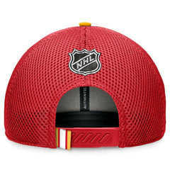 NHL Red Calgary Flames Fanatics 2024 NHL Draft On Stage Trucker Adjustable Hat