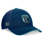 NHL Deep Sea Blue Seattle Kraken Fanatics 2024 NHL Draft On Stage Trucker Adjustable Hat