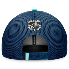 NHL Deep Sea Blue Seattle Kraken Fanatics 2024 NHL Draft On Stage Trucker Adjustable Hat