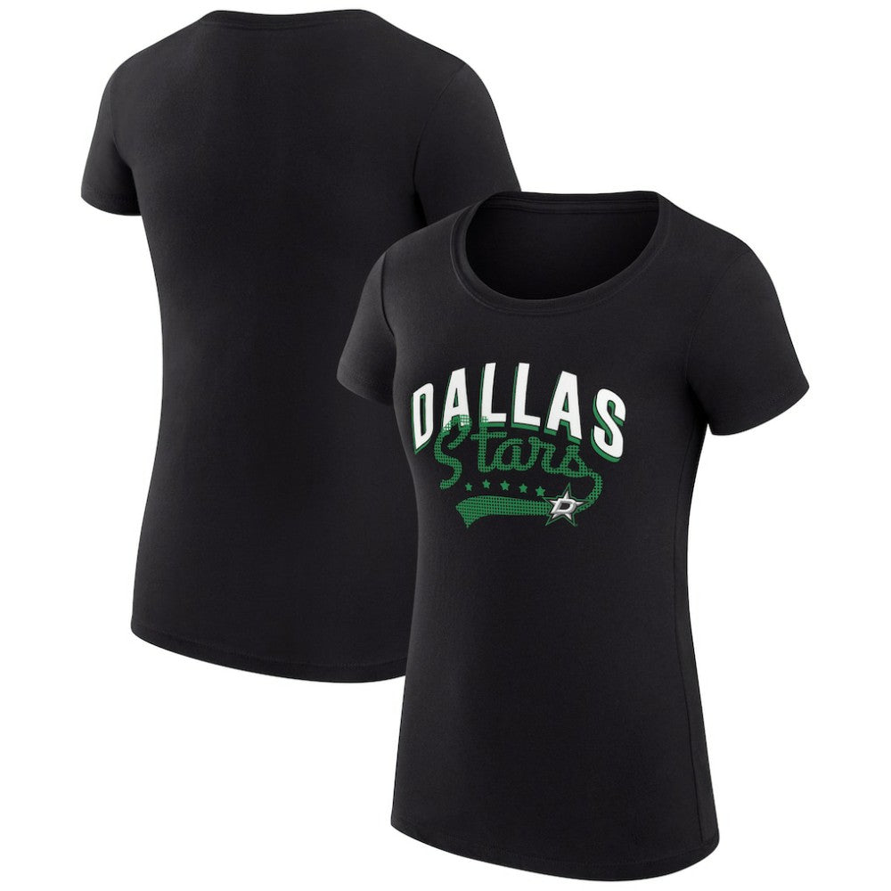 NHL Dallas Stars G-III 4Her by Carl Banks Women's Super-Slim Fit Lightweight Filigree Logo T-Shirt – Black