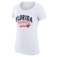 NHL Florida Panthers G-III 4Her by Carl Banks Women's Super-Slim Fit Lightweight Filigree Logo T-Shirt – White