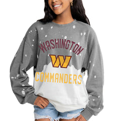 Gameday Couture Women's Oversized Coin Toss Faded French Terry Tri-Blend Pullover Sweatshirt - Washington Commanders