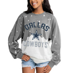 Gameday Couture Women's Oversized Coin Toss Faded French Terry Tri-Blend Pullover Sweatshirt - Dallas Cowboys