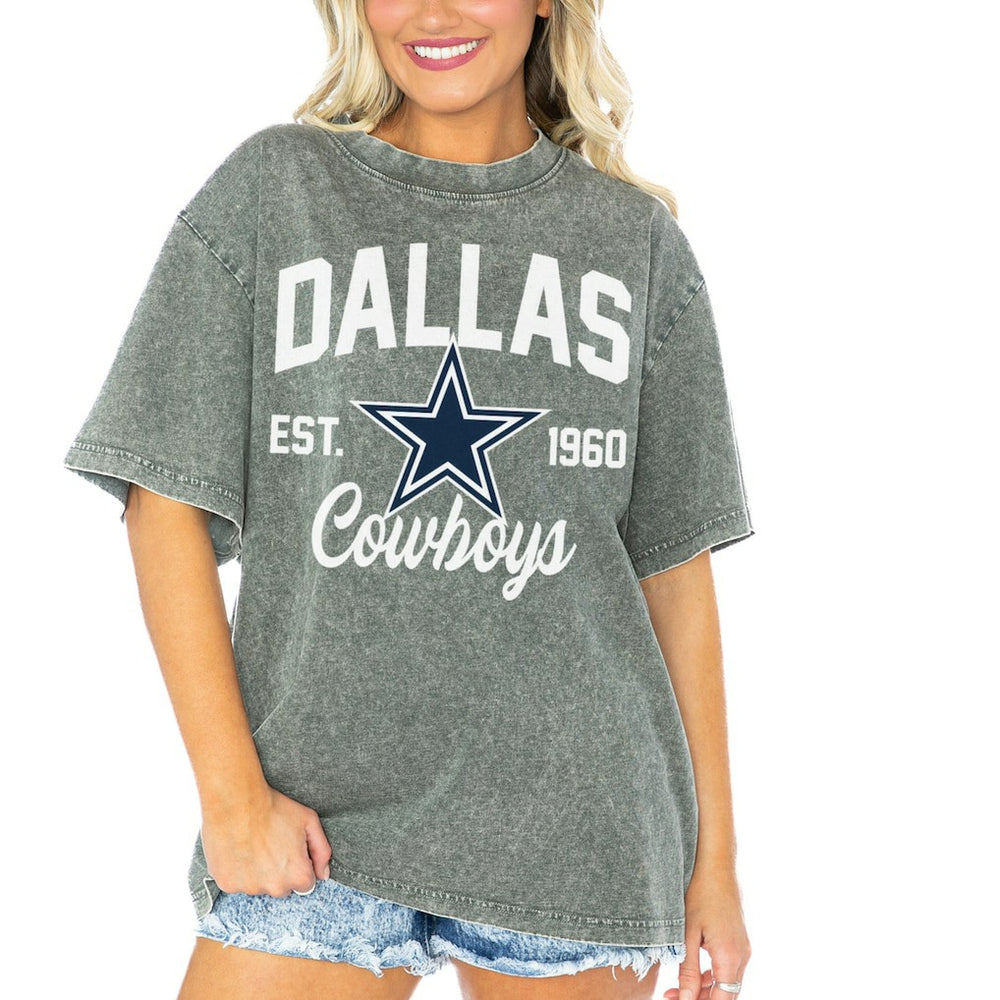 Gameday Couture Women's Tackle Titan Boyfriend Washed T-Shirt - Dallas Cowboys