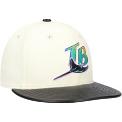 MLB Tampa Bay Rays New Era Game Night Leather Visor 59FIFTY Fitted Hat