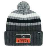 NHL Gray Philadelphia Flyers '47 Stack Patch Cuffed Knit Hat with Pom