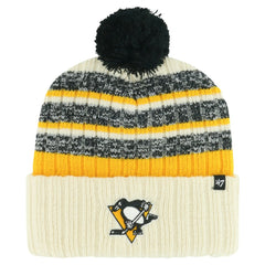 NHL Cream Pittsburgh Penguins '47 Tavern Cuffed Knit Hat with Pom