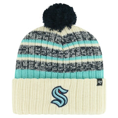 NHL Cream Seattle Kraken '47 Tavern Cuffed Knit Hat with Pom