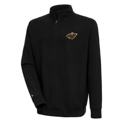 NHL Black Minnesota Wild Antigua Victory Quarter-Zip Pullover Top