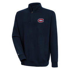 NHL Navy Montreal Canadiens Antigua Victory Quarter-Zip Pullover Top