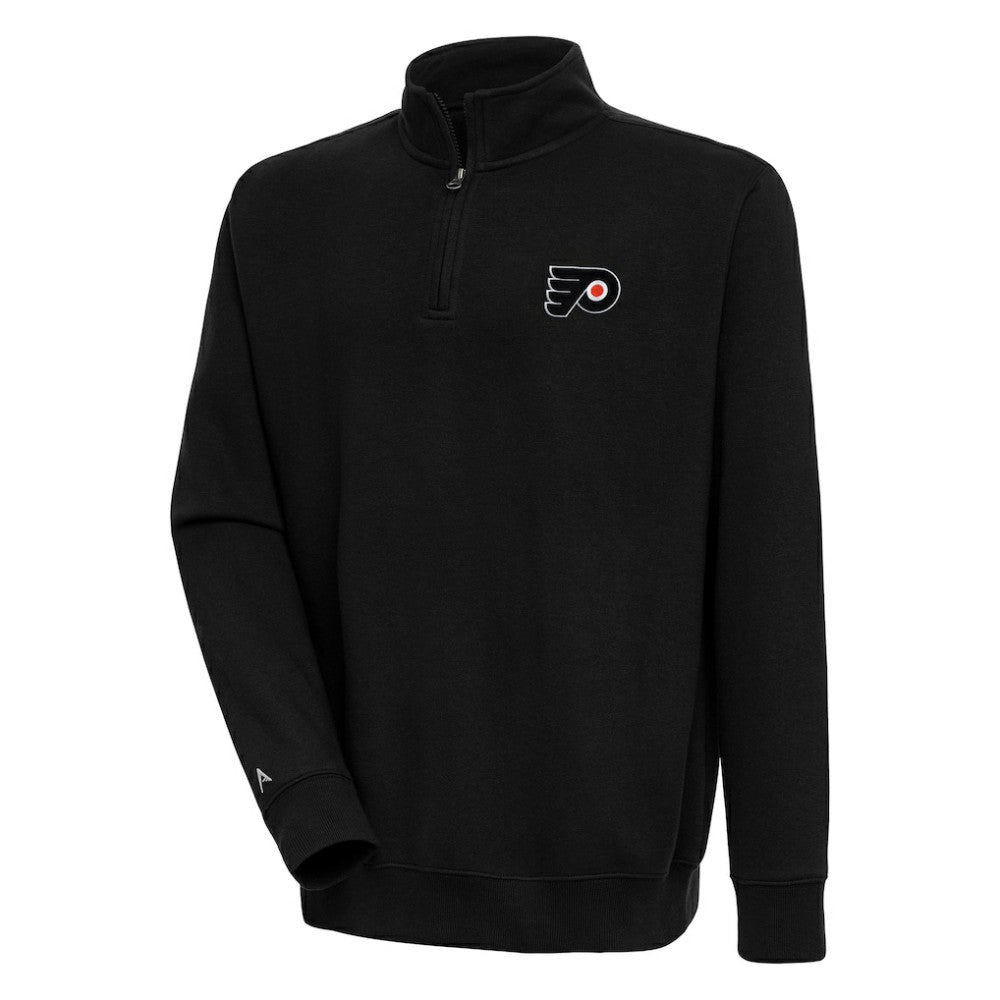 NHL Black Philadelphia Flyers Antigua Victory Quarter-Zip Pullover Top