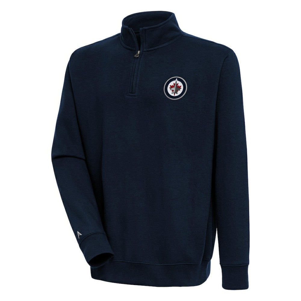 NHL Navy Winnipeg Jets Antigua Victory Quarter-Zip Pullover Top