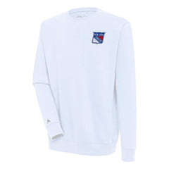 NHL White New York Rangers Antigua Victory Pullover Sweatshirt