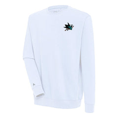 NHL White San Jose Sharks Antigua Victory Pullover Sweatshirt