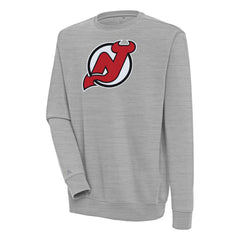 NHL Heather Gray New Jersey Devils Antigua Victory Pullover Sweatshirt
