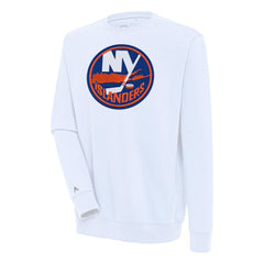 NHL White New York Islanders Antigua Victory Pullover Sweatshirt