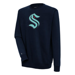 NHL Deep Sea Blue Seattle Kraken Antigua Victory Pullover Sweatshirt