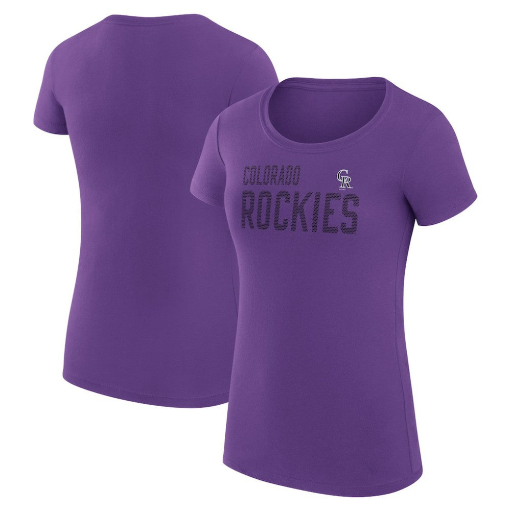 MLB Colorado Rockies G-III 4Her by Carl Banks Women's Super-Slim Fit Lightweight Dot Print T-Shirt