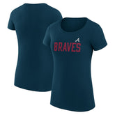 MLB Atlanta Braves G-III 4Her by Carl Banks Women's Super-Slim Fit Lightweight Dot Print T-Shirt