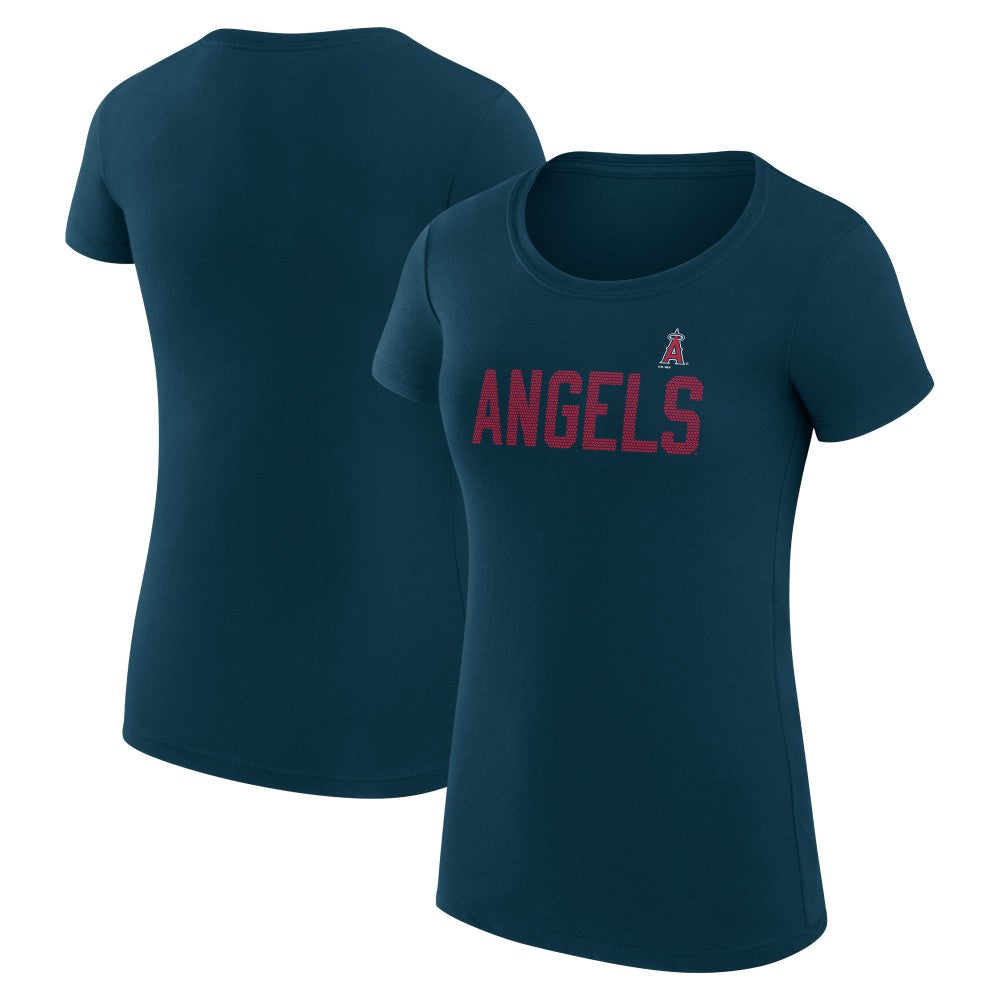 MLB Los Angeles Angels G-III 4Her by Carl Banks Women's Super-Slim Fit Lightweight Dot Print T-Shirt