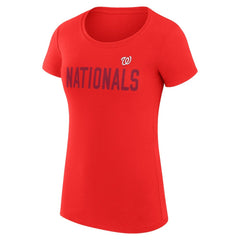 MLB Washington Nationals G-III 4Her by Carl Banks Women's Super-Slim Fit Lightweight Dot Print T-Shirt