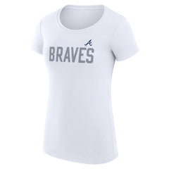 MLB Atlanta Braves G-III 4Her by Carl Banks Women's Super-Slim Fit Lightweight Dot Print T-Shirt