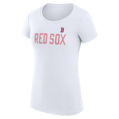 MLB Boston Red Sox G-III 4Her by Carl Banks Women's Super-Slim Fit Lightweight Dot Print T-Shirt