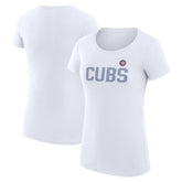 MLB Chicago Cubs G-III 4Her by Carl Banks Women's Super-Slim Fit Lightweight Dot Print T-Shirt