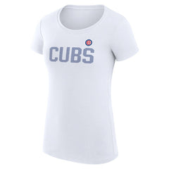 MLB Chicago Cubs G-III 4Her by Carl Banks Women's Super-Slim Fit Lightweight Dot Print T-Shirt