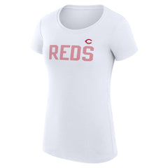 MLB Cincinnati Reds G-III 4Her by Carl Banks Women's Super-Slim Fit Lightweight Dot Print T-Shirt