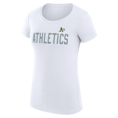 MLB Athletics G-III 4Her by Carl Banks Women's Super-Slim Fit Lightweight Dot Print T-Shirt