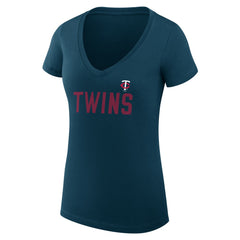 MLB Minnesota Twins G-III 4Her by Carl Banks Women's Super-Slim Fit Lightweight Dot Print V-Neck T-Shirt