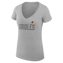 MLB Baltimore Orioles G-III 4Her by Carl Banks Women's Super-Slim Fit Lightweight Dot Print V-Neck T-Shirt